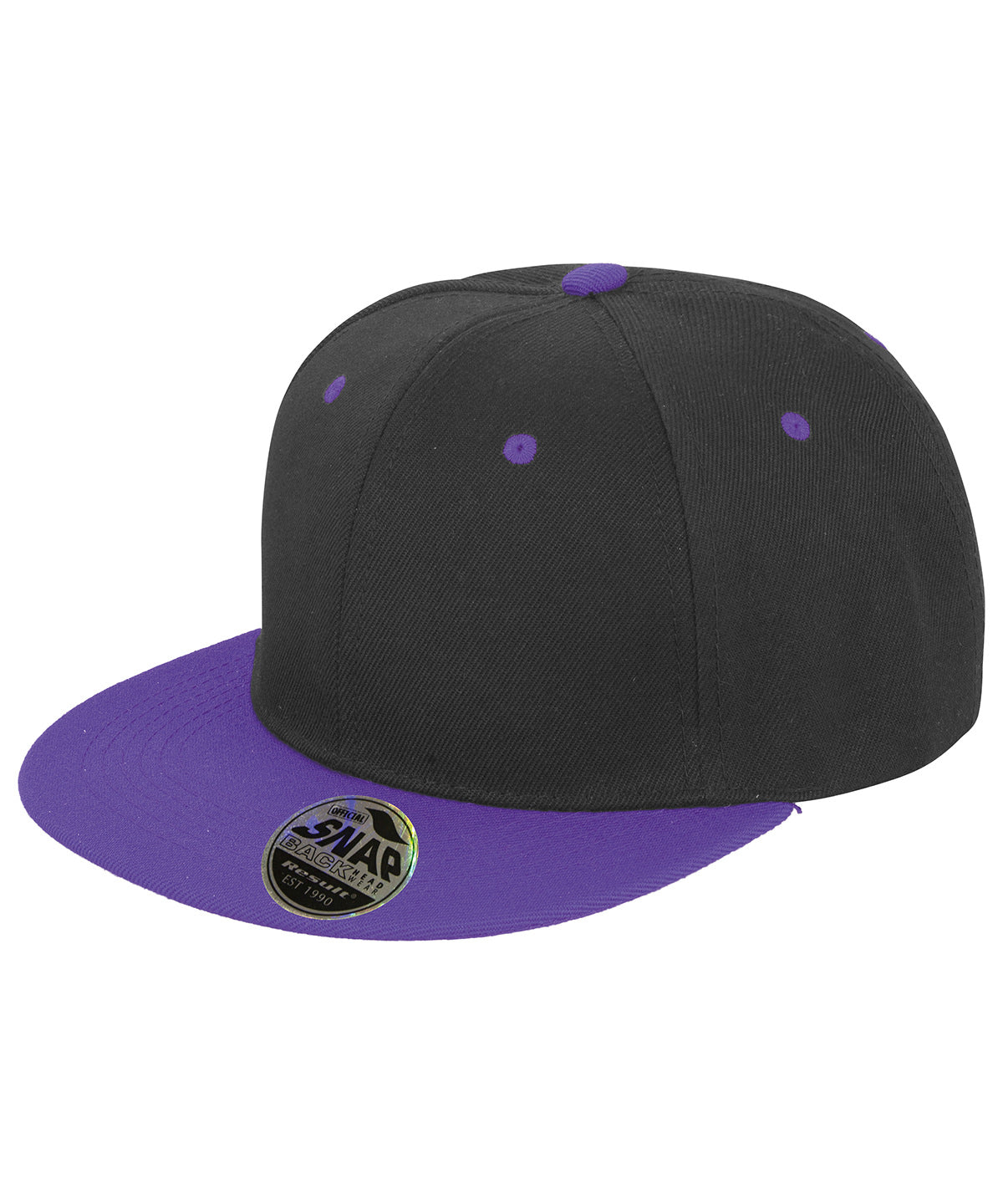 Result Headwear Bronx original flat peak snapback dual colour cap, image 4