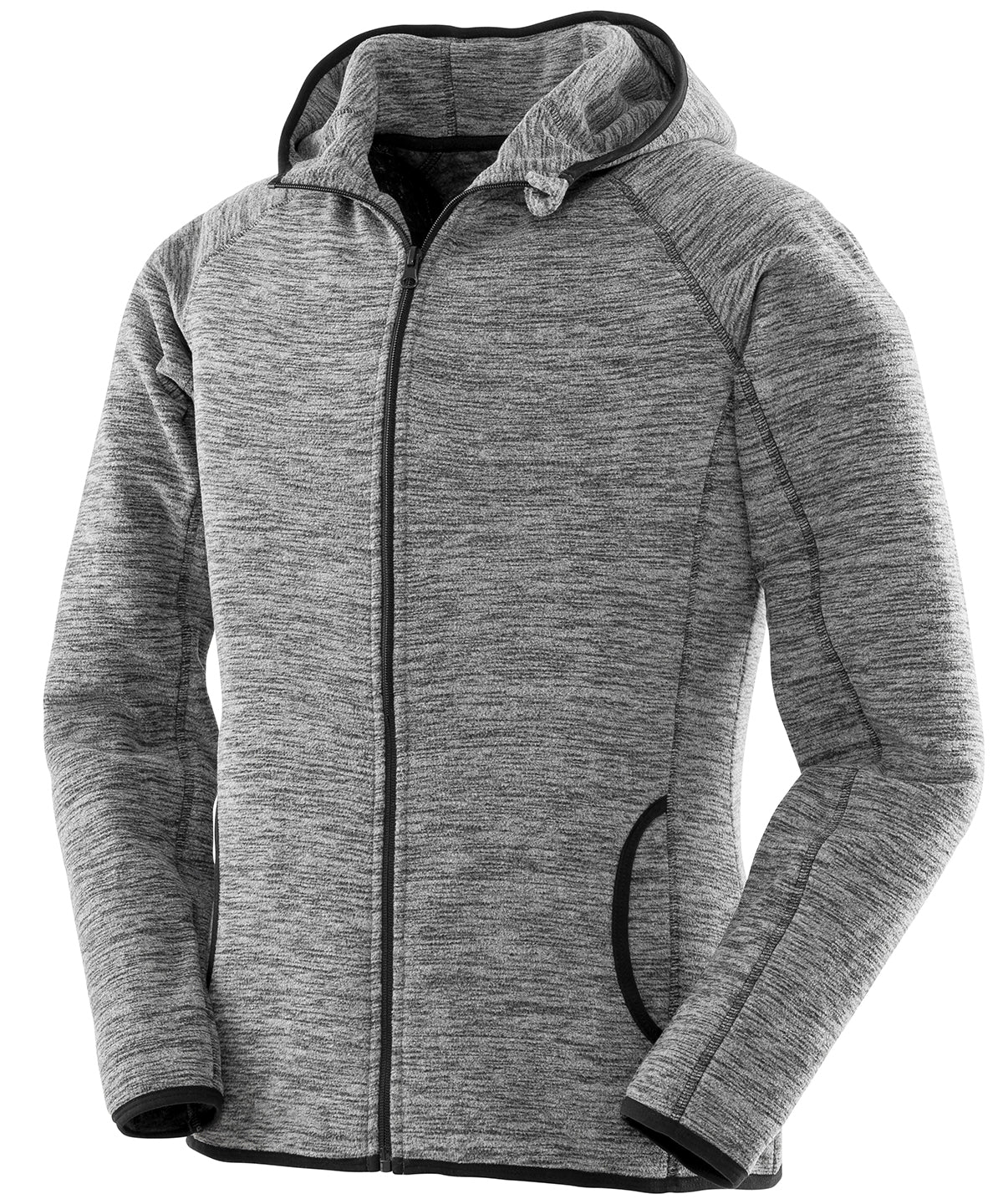 Spiro Women's microfleece hoodi in Grey/Black, image 2