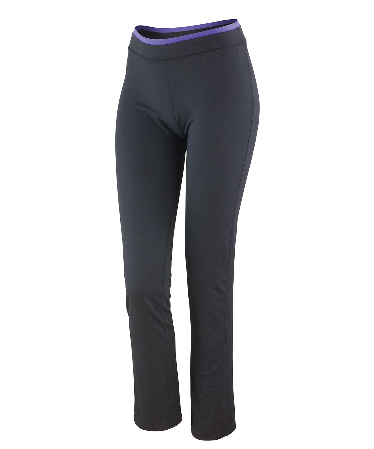 Spiro Women's fitness trousers in Black/Lavender, image 2