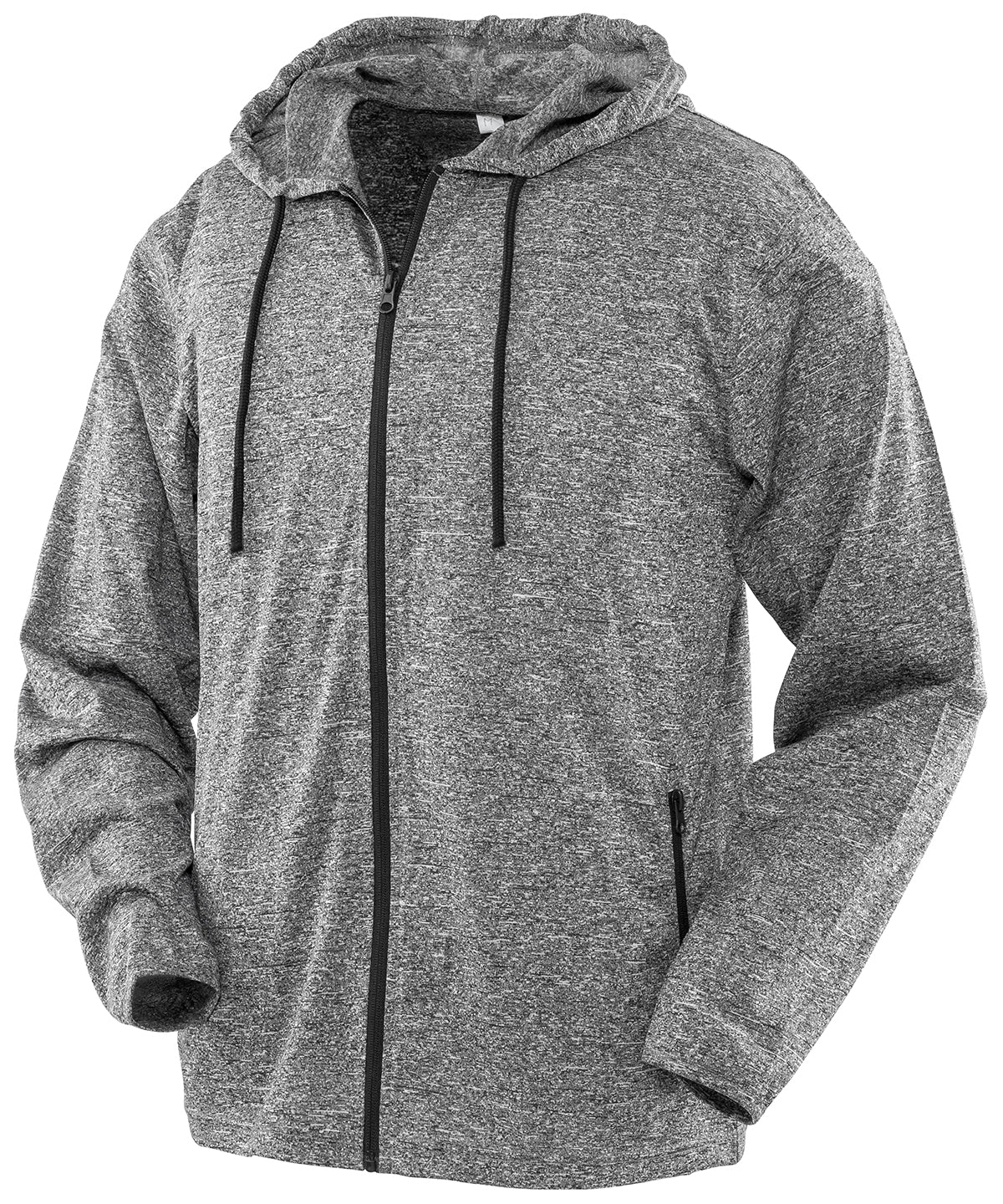Spiro Hooded tee jacket in Marl Grey, image 2