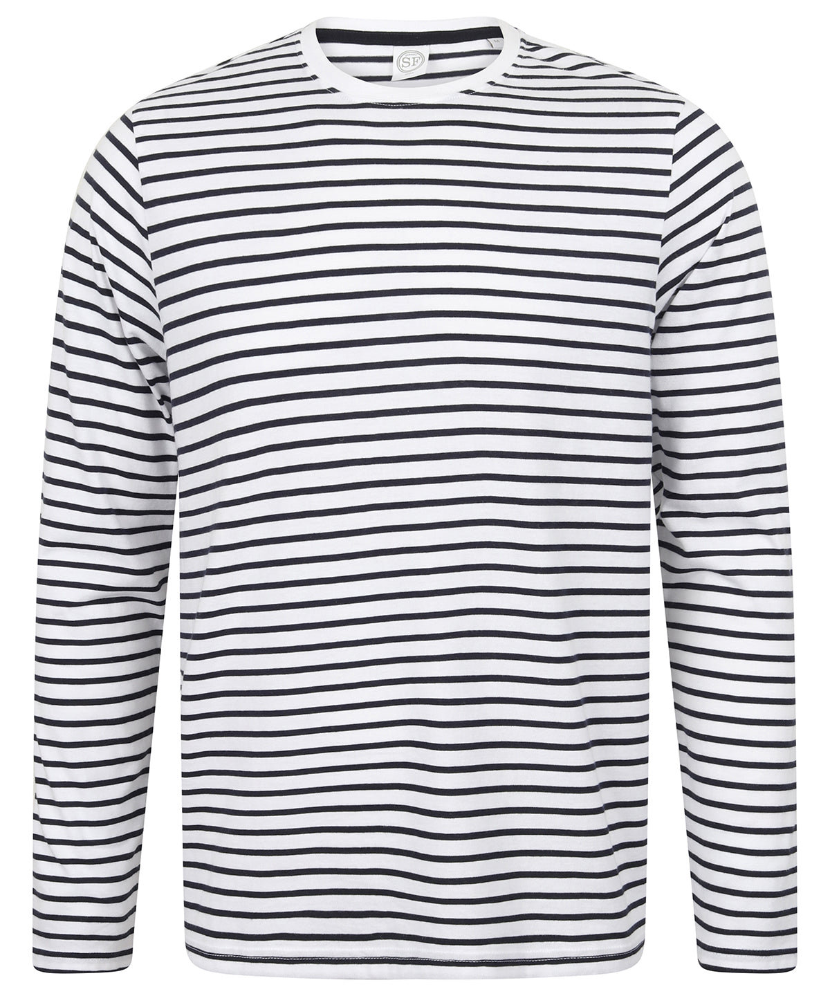 SF Unisex long-sleeved striped T in White/Oxford Navy, image 3