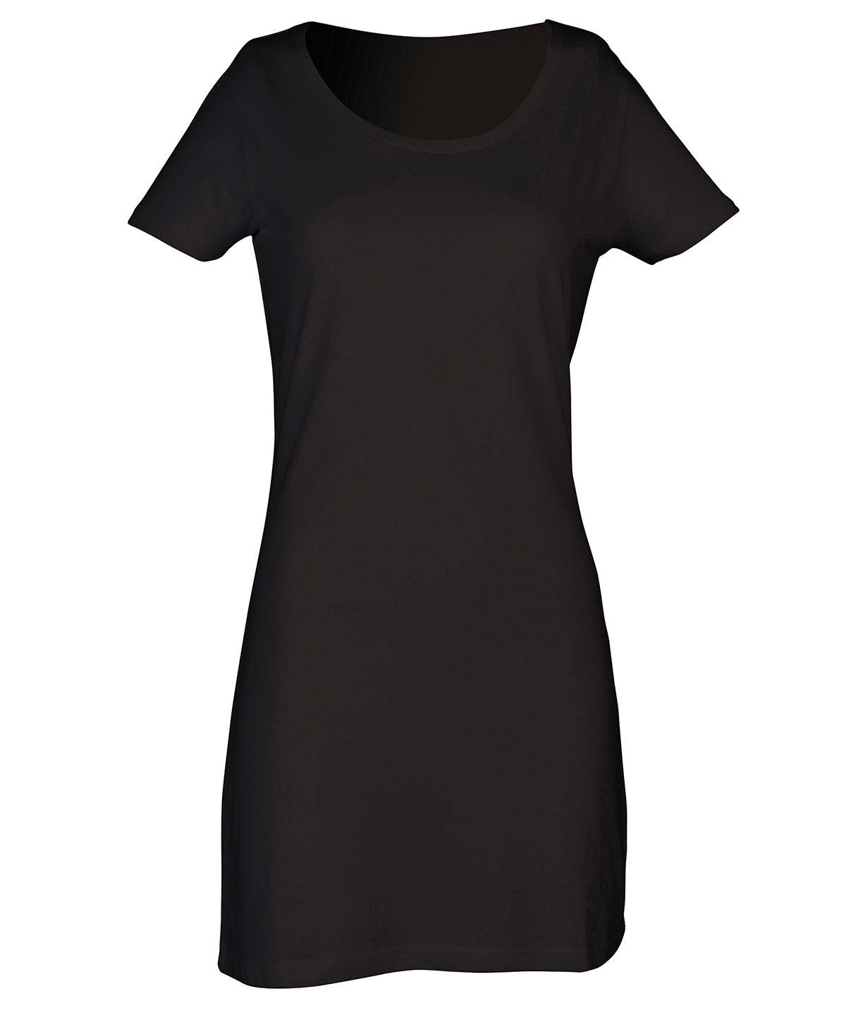 SF T-shirt dress in Black, front view