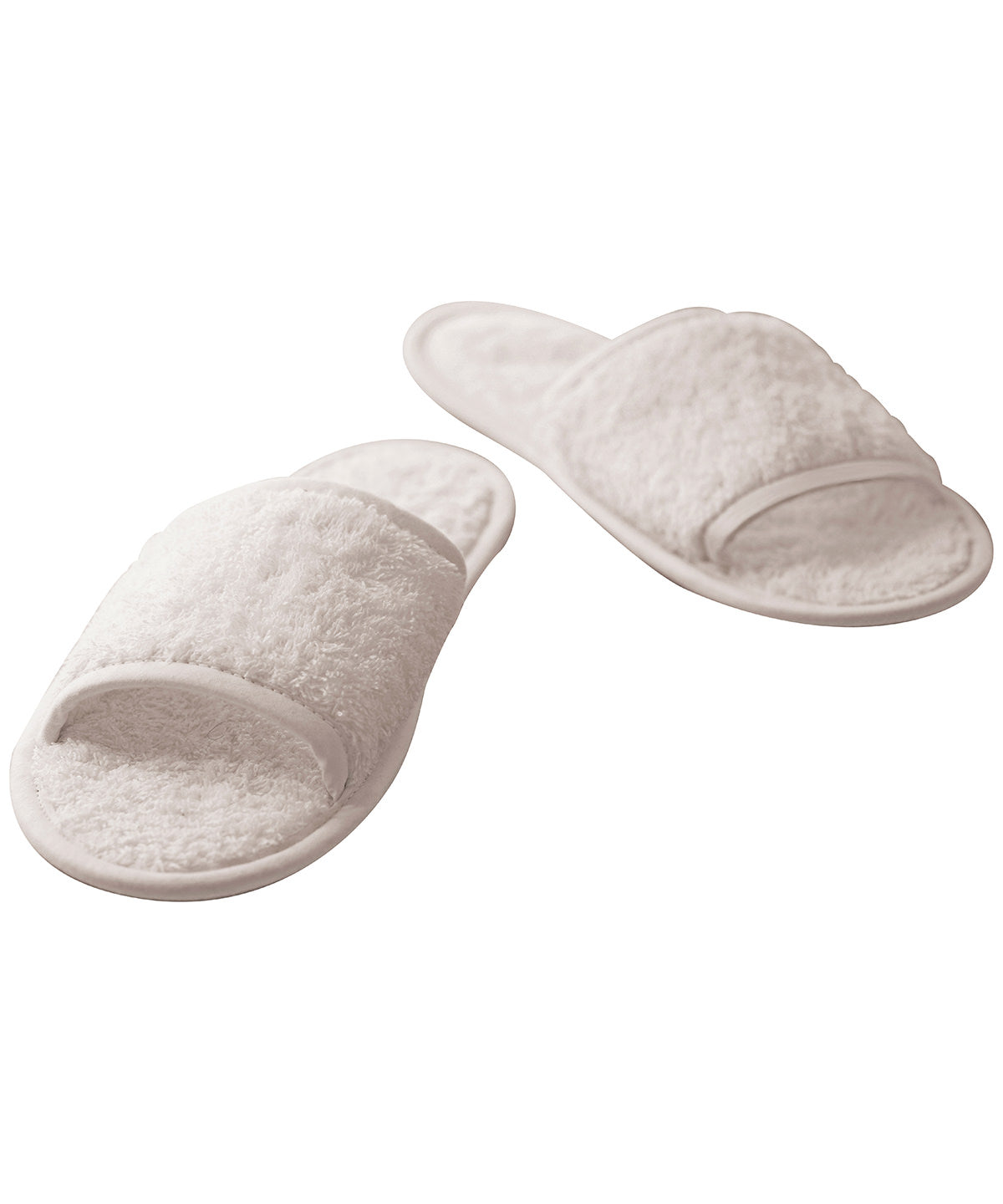 Towel City Classic terry slippers (open-toe) in White, image 3