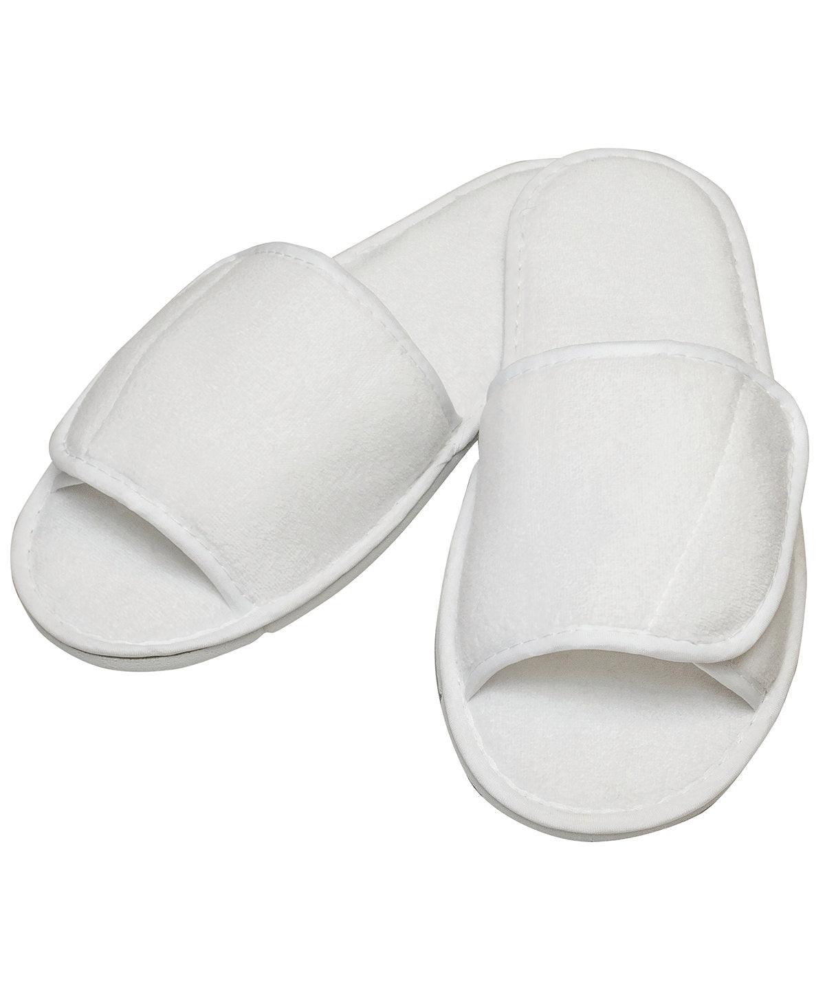 Towel City Open-toe slippers with hook and loop strap in White, image 2