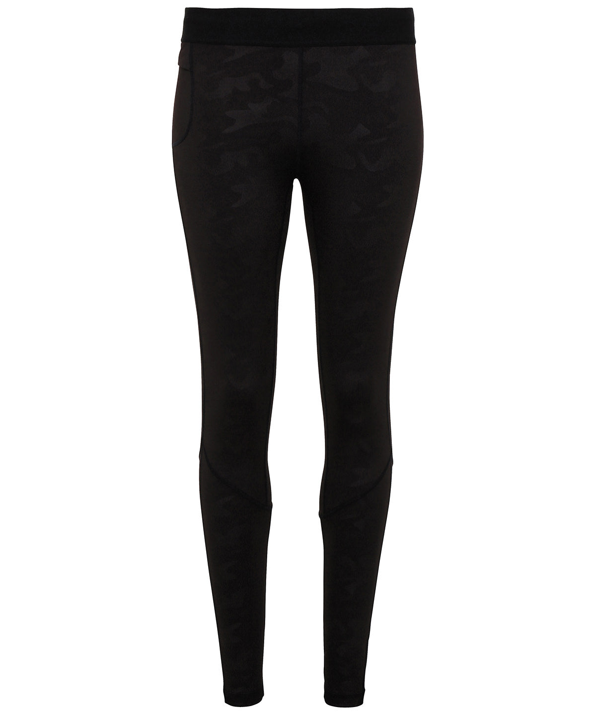 TriDri Men's training leggings in Black Camo, image 2