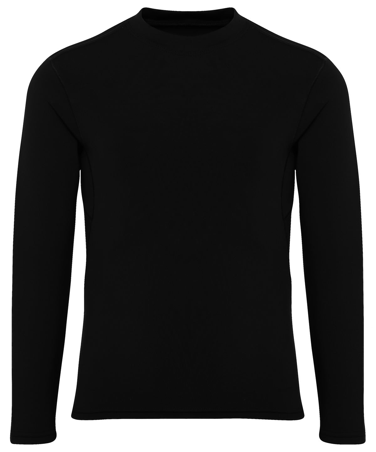 TriDri Kids performance base layer in Black, front view