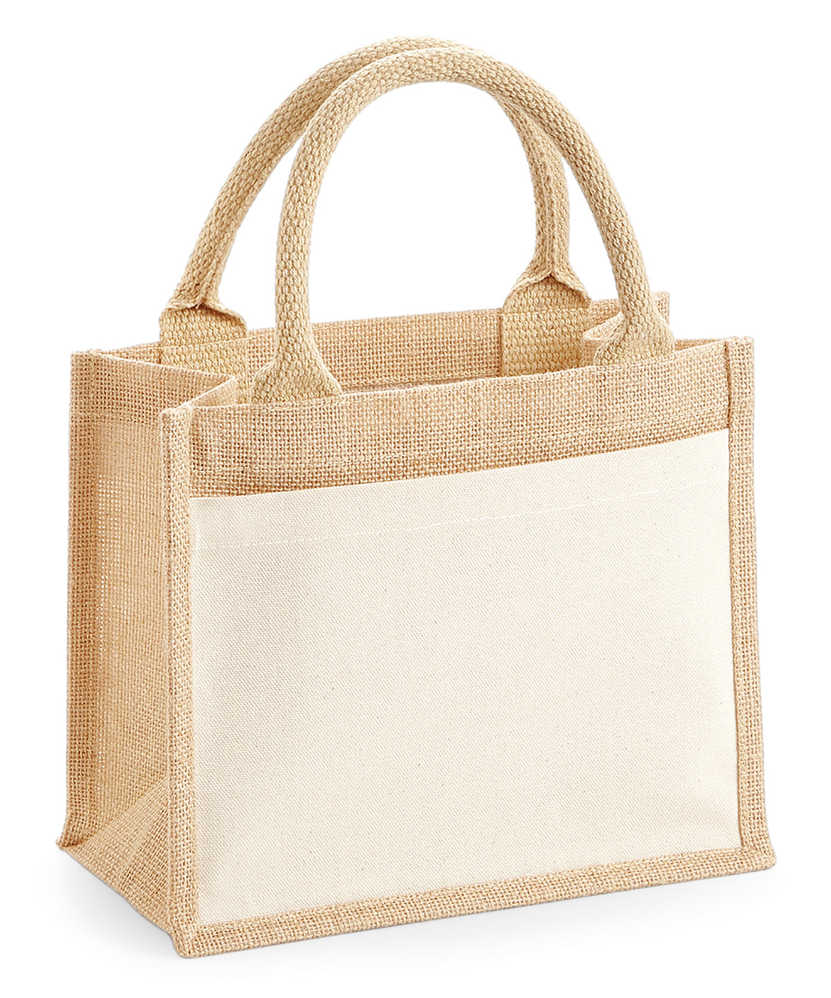 Westford Mill Cotton pocket jute gift bag in Natural, image 2