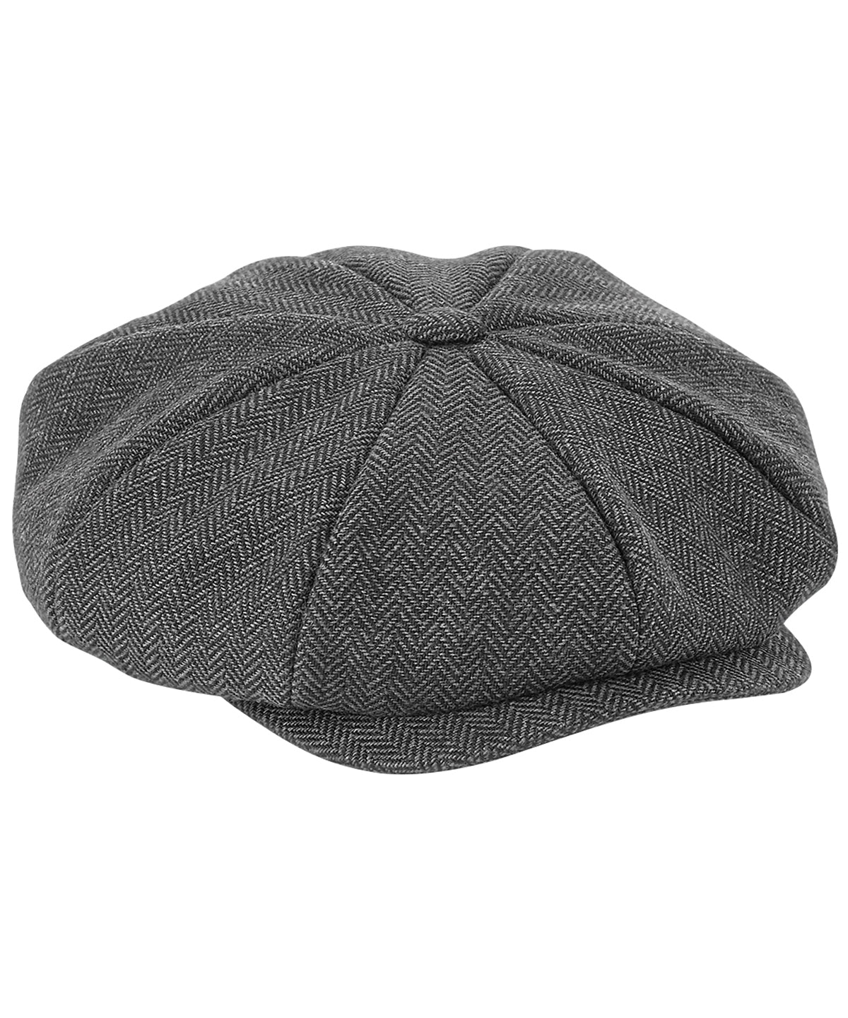 Beechfield Heritage baker boy cap in Charcoal Herringbone, image 2