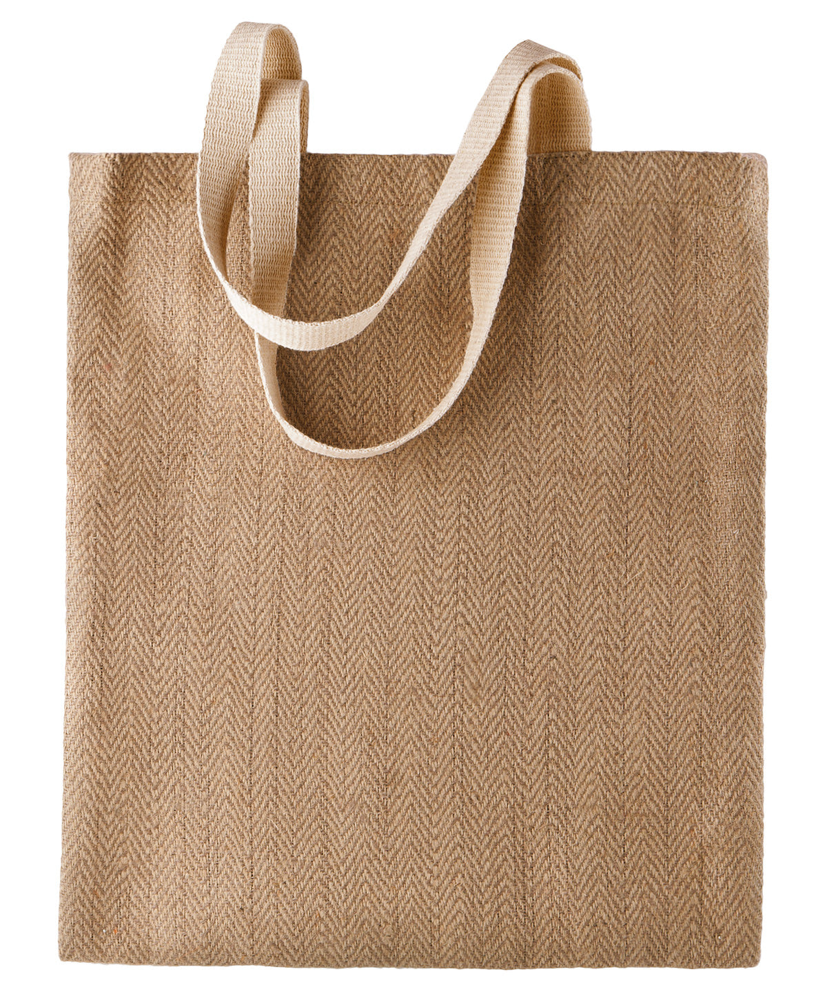 KiMood 100% natural yarn dyed jute bag in Natural/Cappucino, image 2