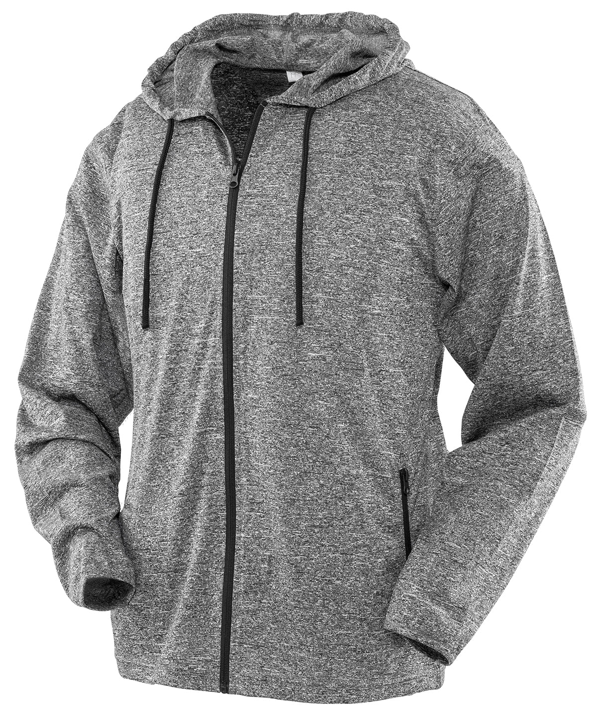 Spiro Women's hooded tee jacket in Marl Grey, image 2
