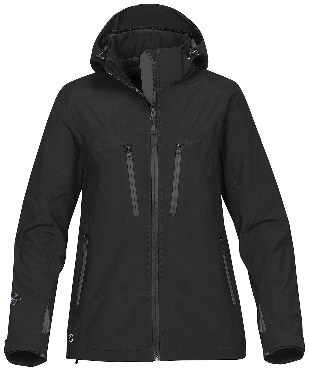 Stormtech Women's Patrol technical softshell jacket in Black/Carbon, image 3