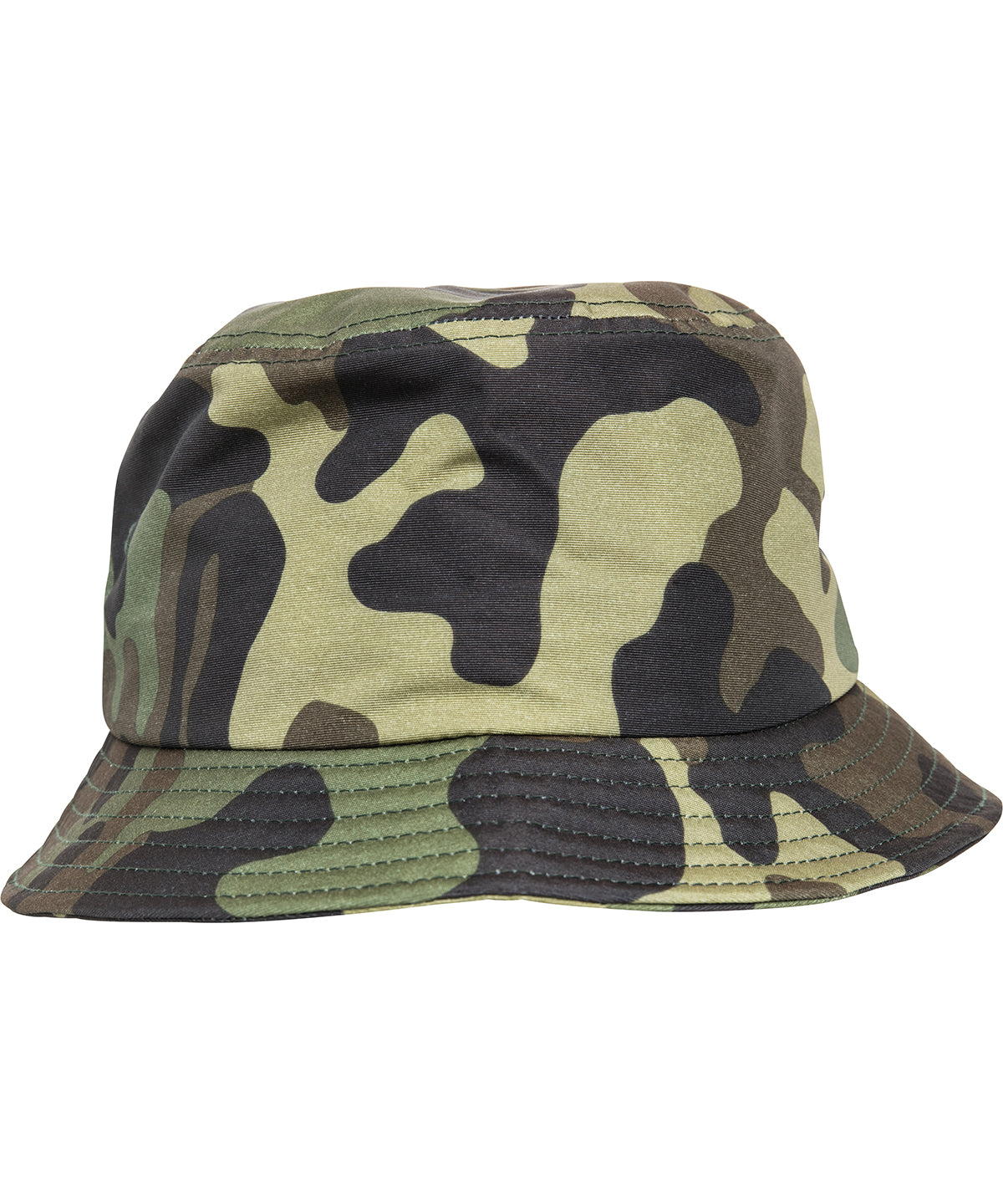 Flexfit by Yupoong Camo bucket hat in Green Camo, image 2