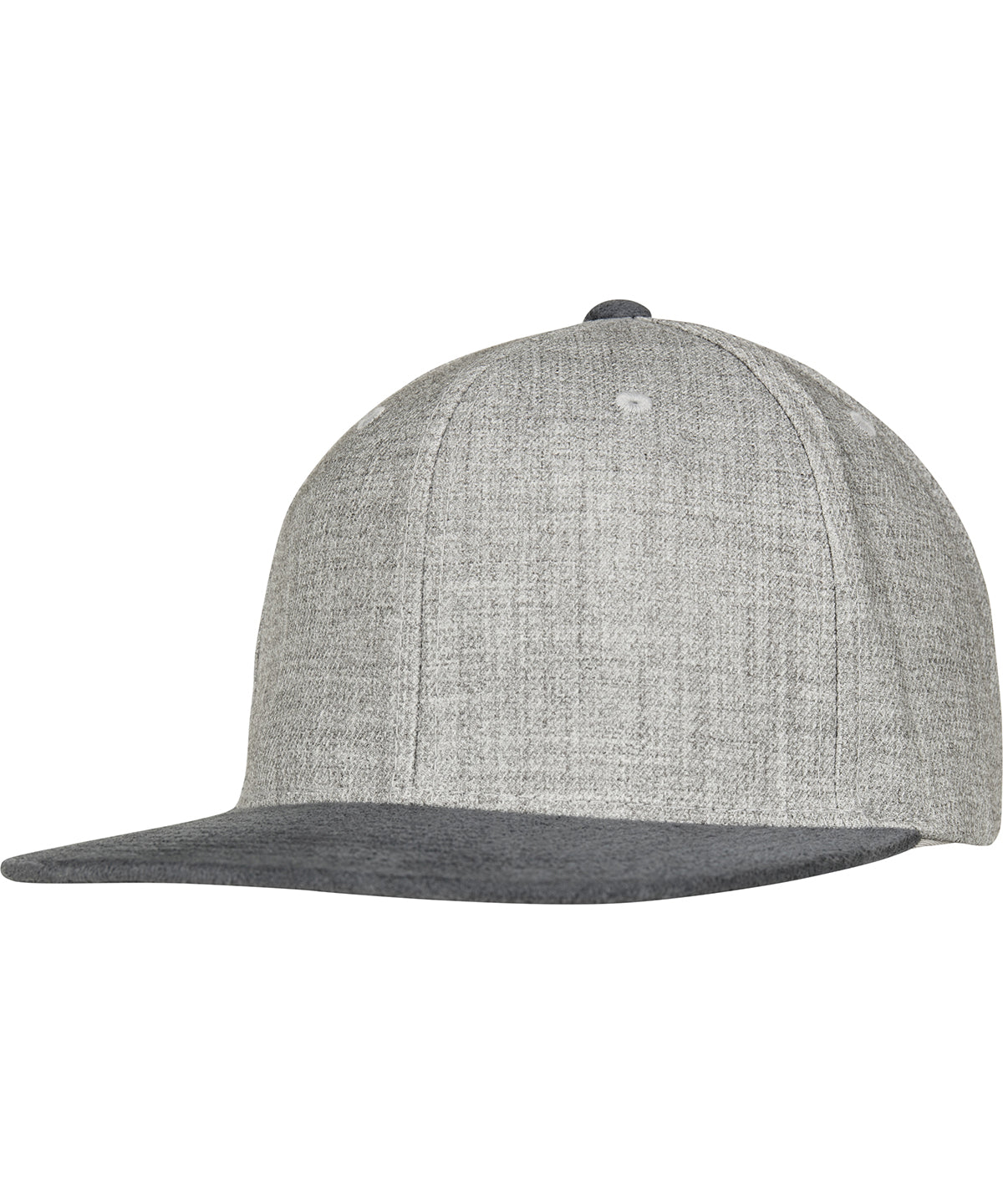 Flexfit by Yupoong Melange velour snapback in Grey/Grey, image 2