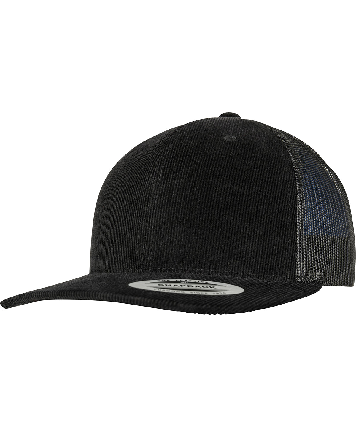 Flexfit by Yupoong Corduroy retro trucker in Black, image 2