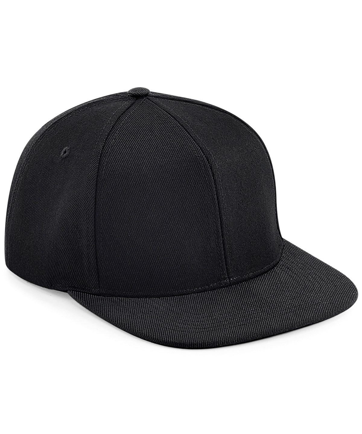 Beechfield Original flat peak 6-panel snapback in Black/Black, image 2