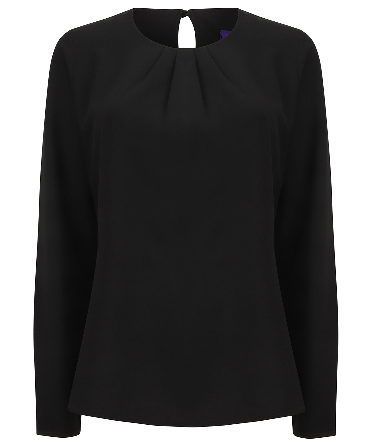 Henbury Women's pleat front long sleeve blouse, image 2