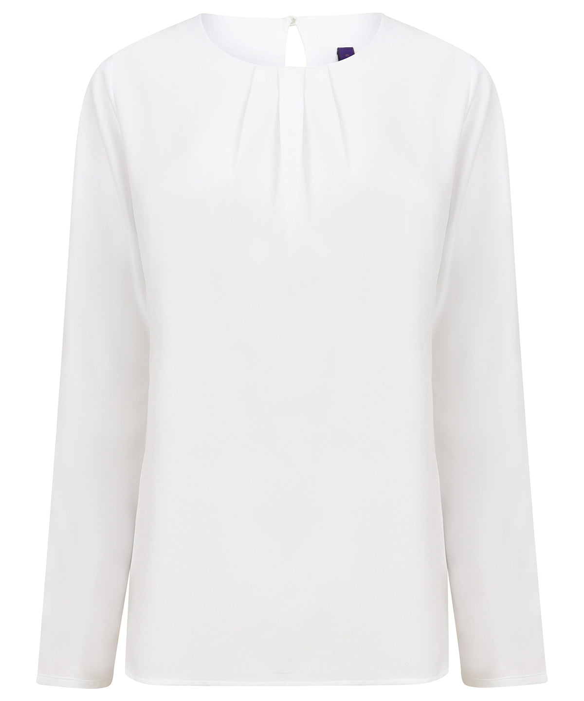 Henbury Women's pleat front long sleeve blouse, image 3