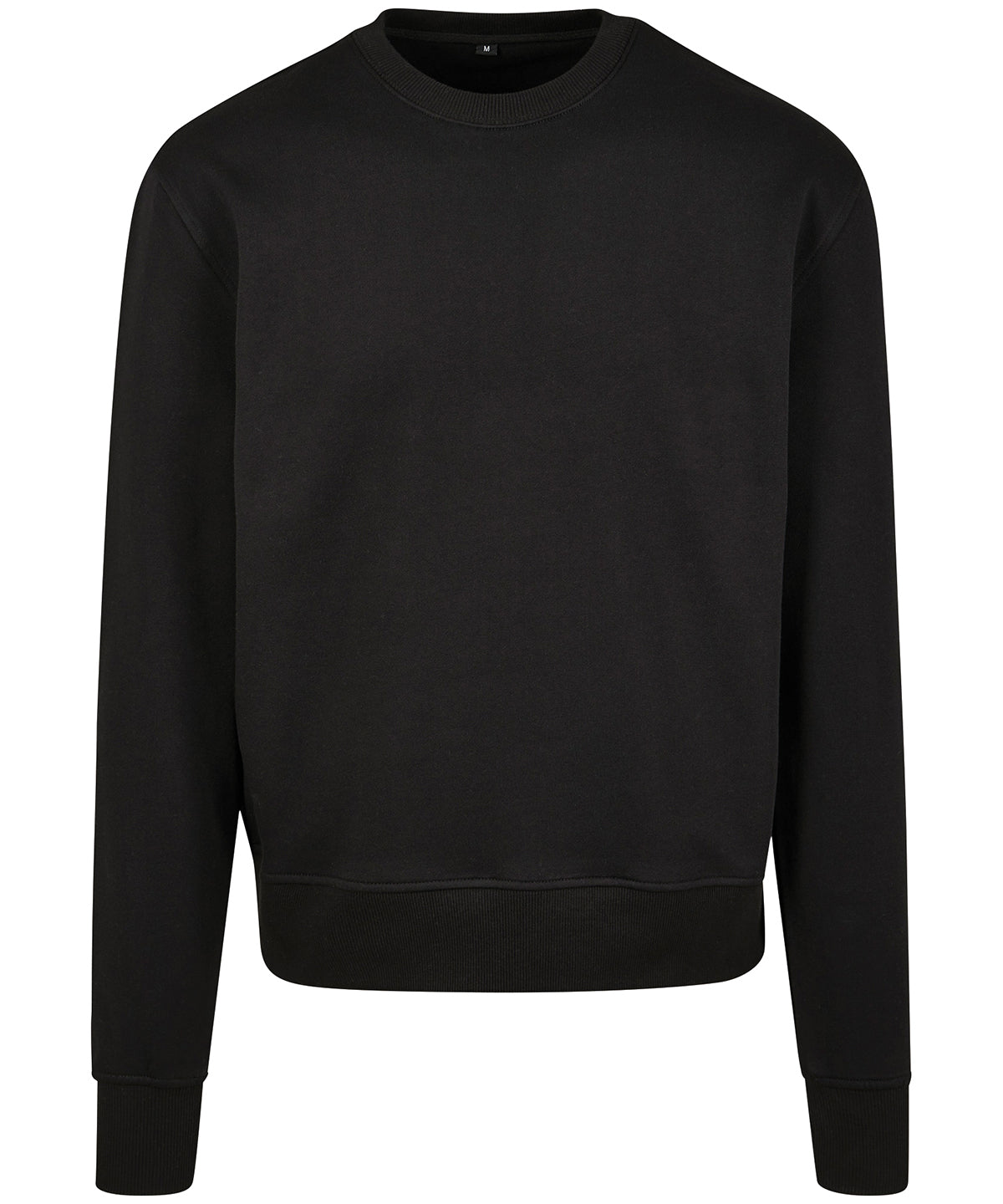 Build Your Brand Premium oversize crew neck in Black, image 2