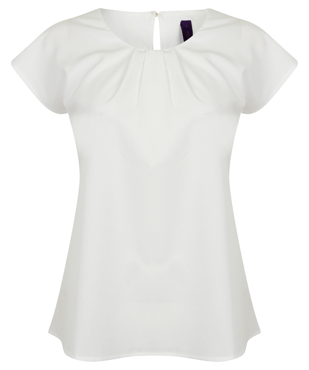 Henbury Women's pleat front short sleeve blouse, image 3