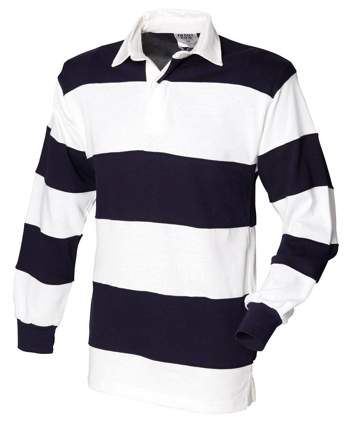 Front Row Sewn stripe long sleeve rugby shirt, image 4