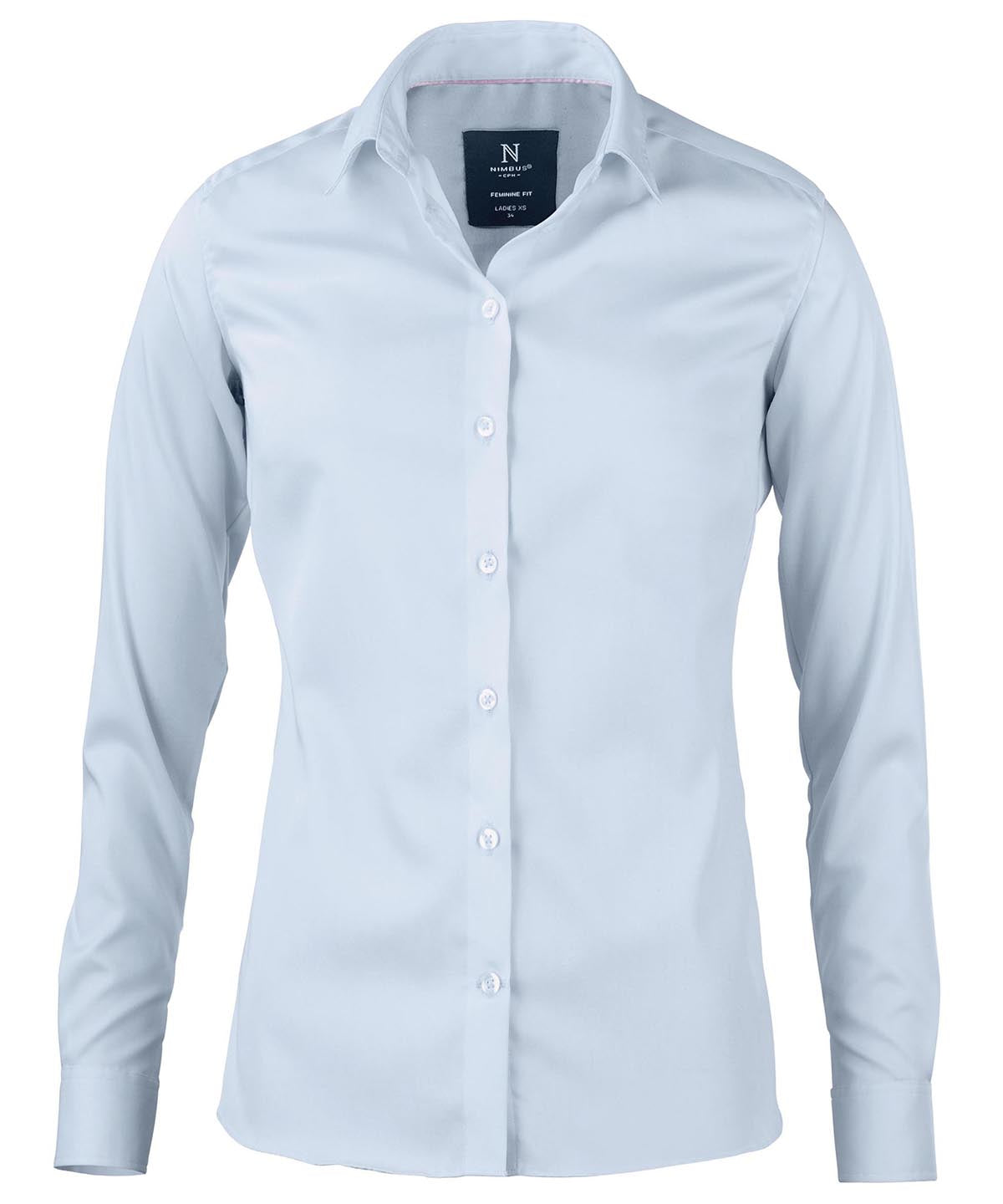 Nimbus Women’s Portland – super non-iron business shirt in Light Blue, front view