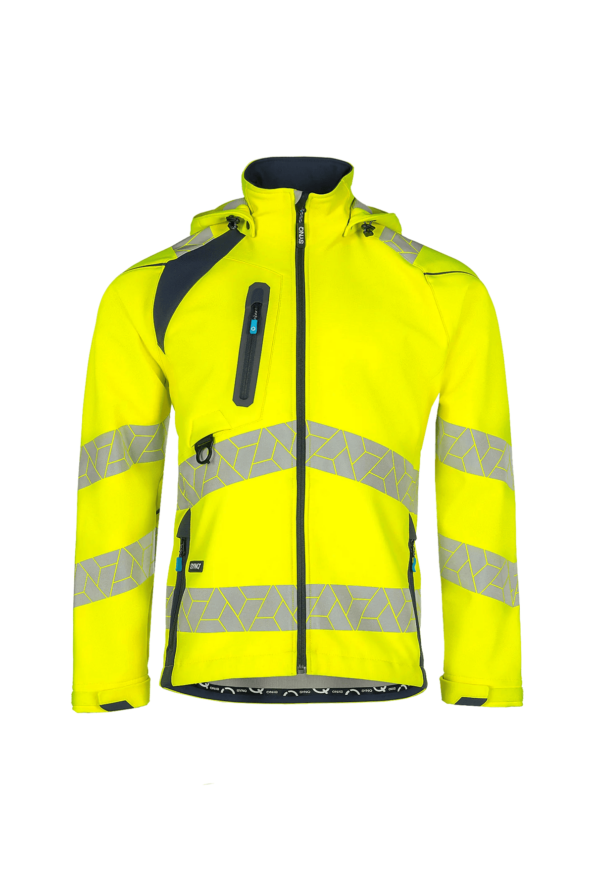 SYNQ Deteqtor in High-vis yellow/Navy blue, front view