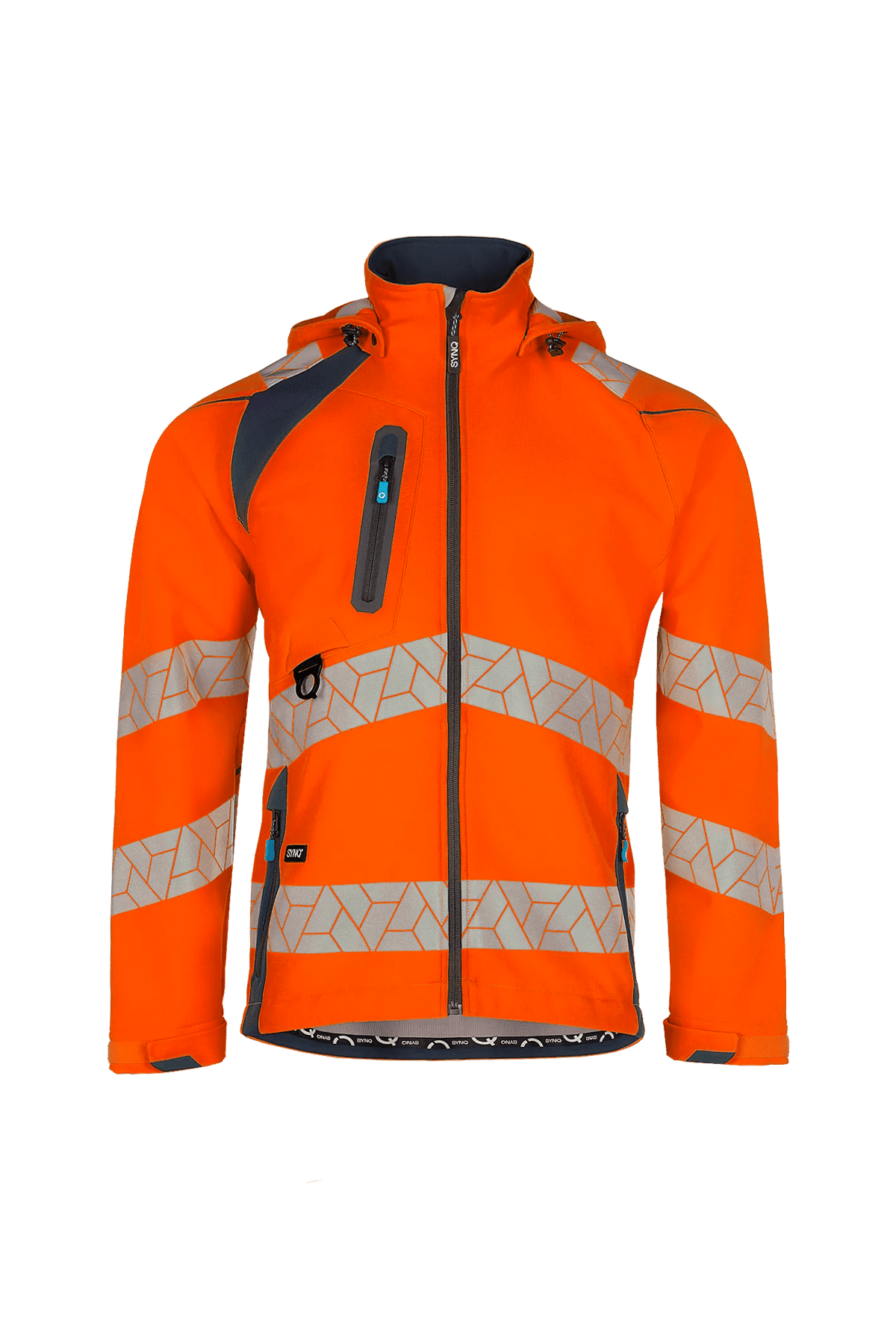 SYNQ Deteqtor in High-vis orange/Navy blue, front view