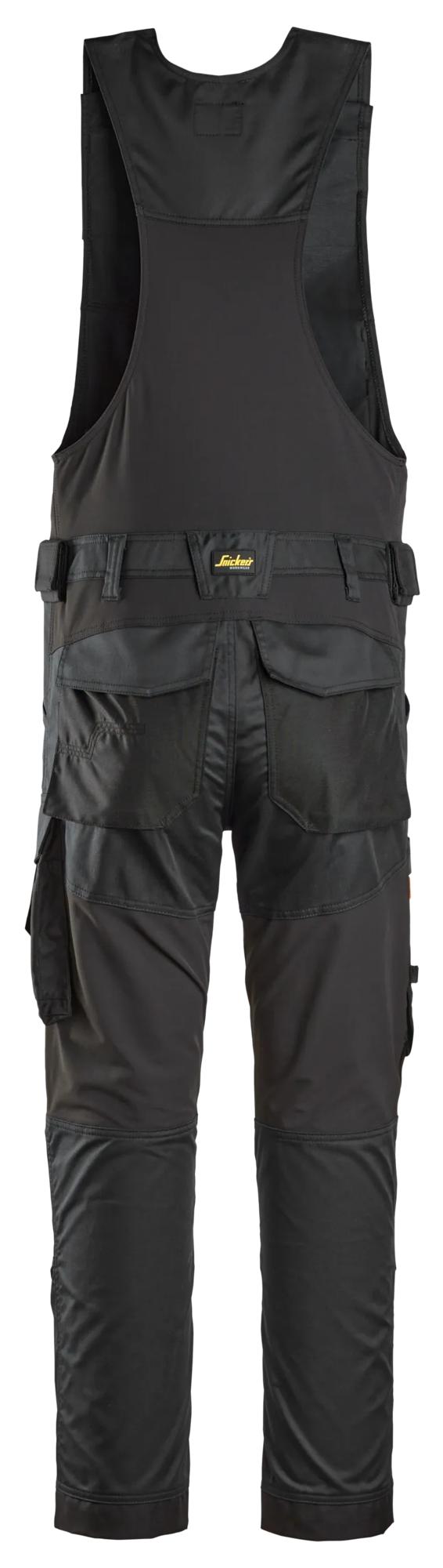 Snickers Workwear 6023 AllroundWork, Stretch One-piece Trousers in Black/Black, back view