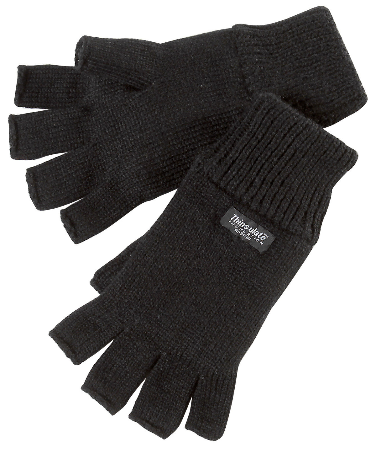 Fort 603 Thinsulate Fingerless Glove in Black, image 2