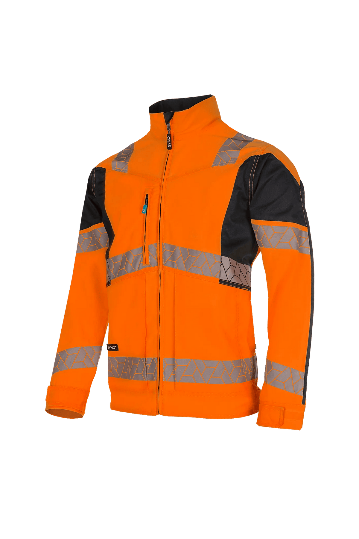SYNQ Watcher in High-vis orange/Navy blue, side view