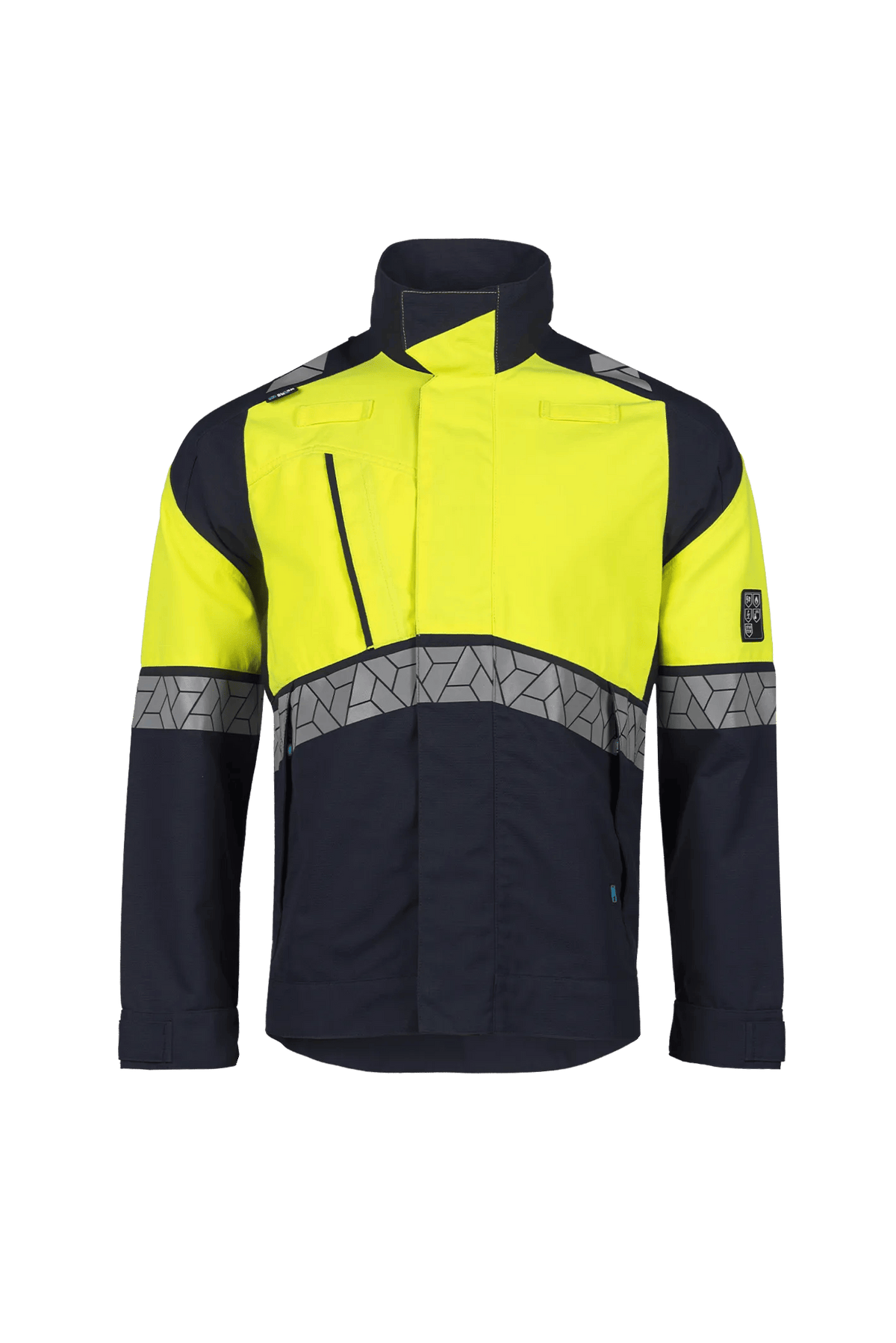 Sioen PRO Boza in Navy blue/High-vis yellow, front view