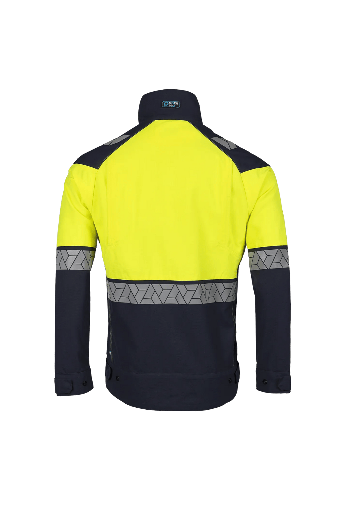 Sioen PRO Boza in Navy blue/High-vis yellow, back view
