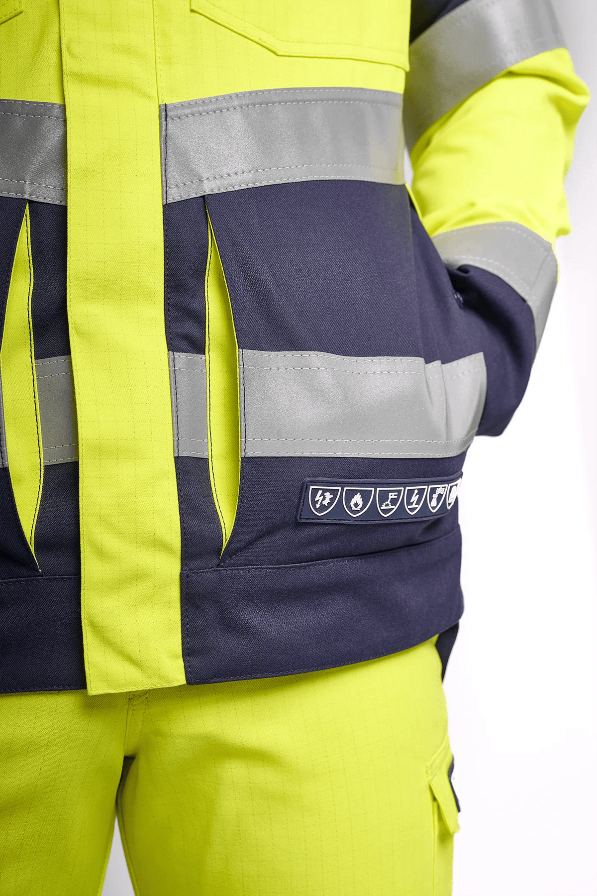 Sioen PRO Merak in High-vis yellow/Navy blue
