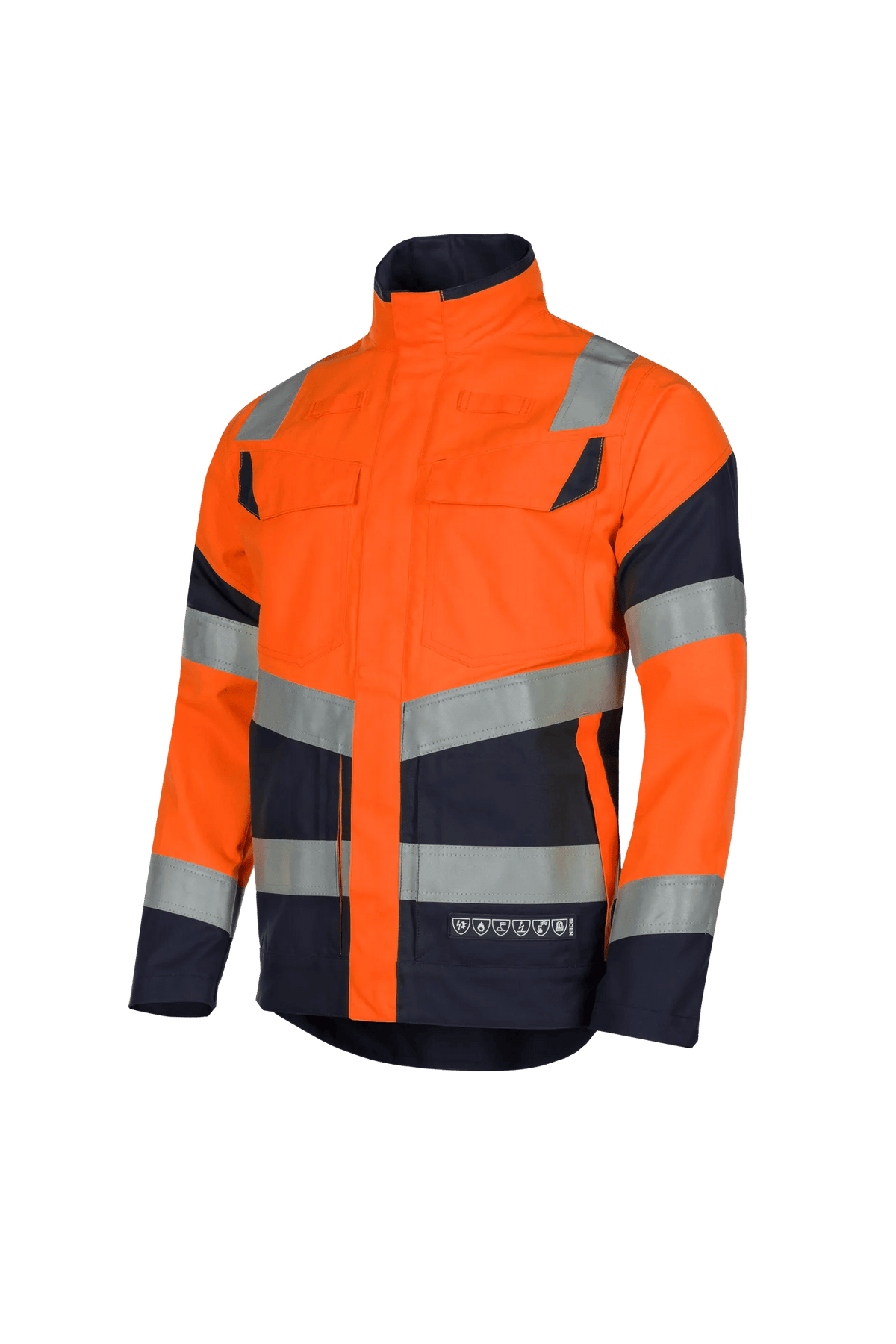 Sioen PRO Pictor in High-vis orange/Navy blue, side view