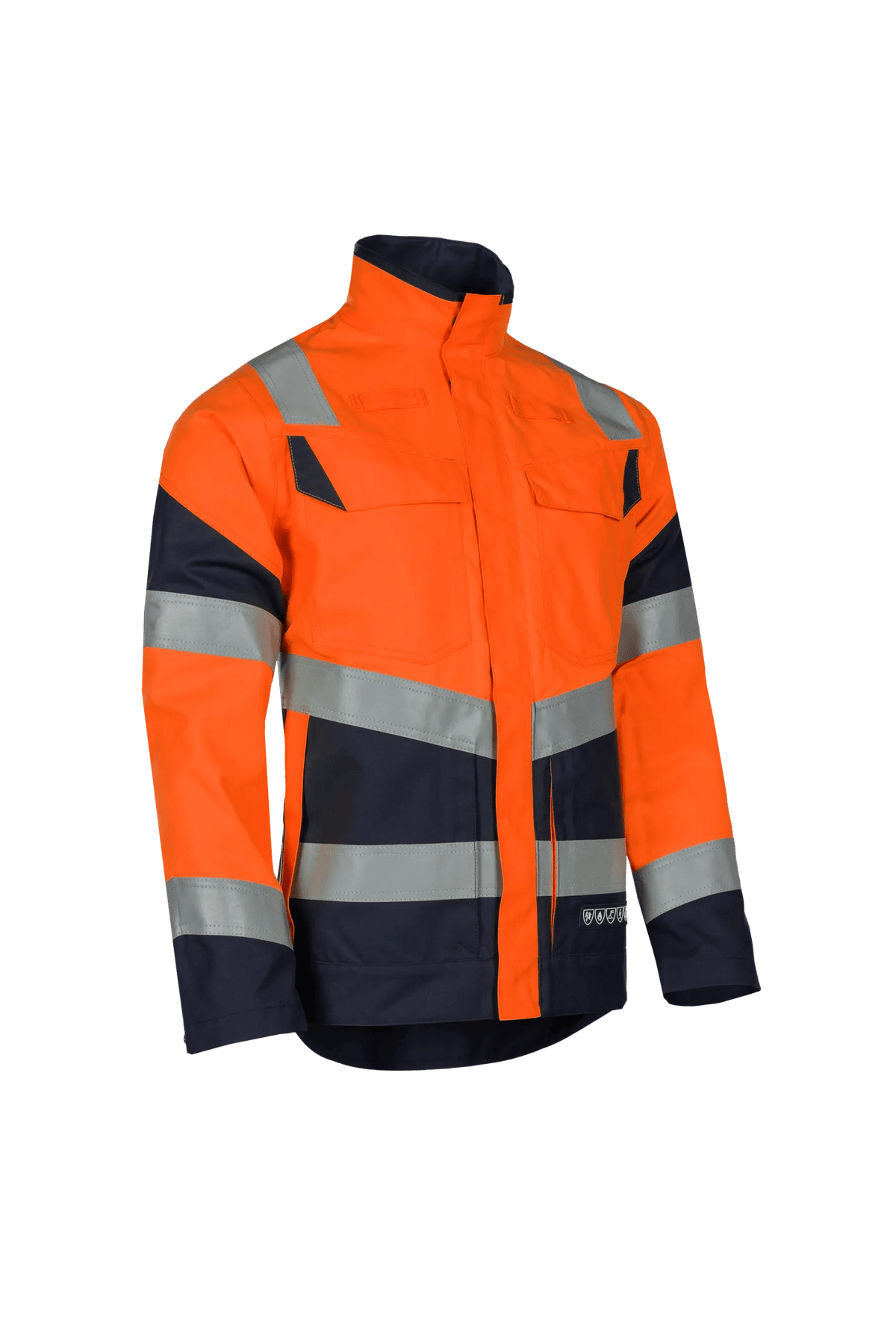 Sioen PRO Pictor in High-vis orange/Navy blue, side view