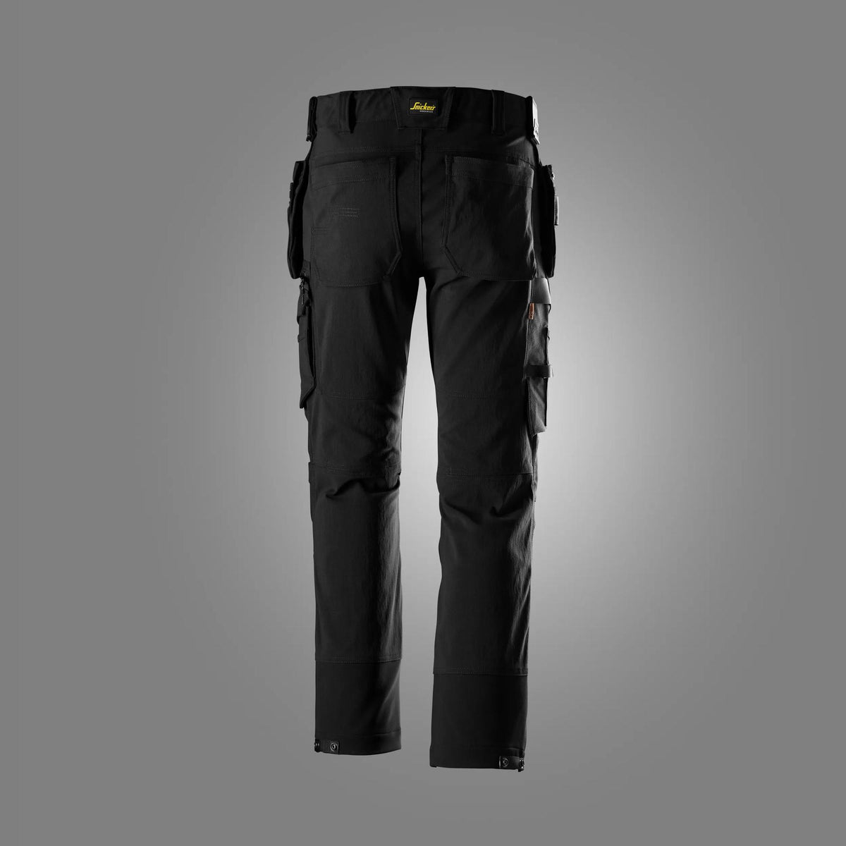 Snickers Workwear 6220 RuffWork, Trousers Holster Pockets in Black/Black, back view