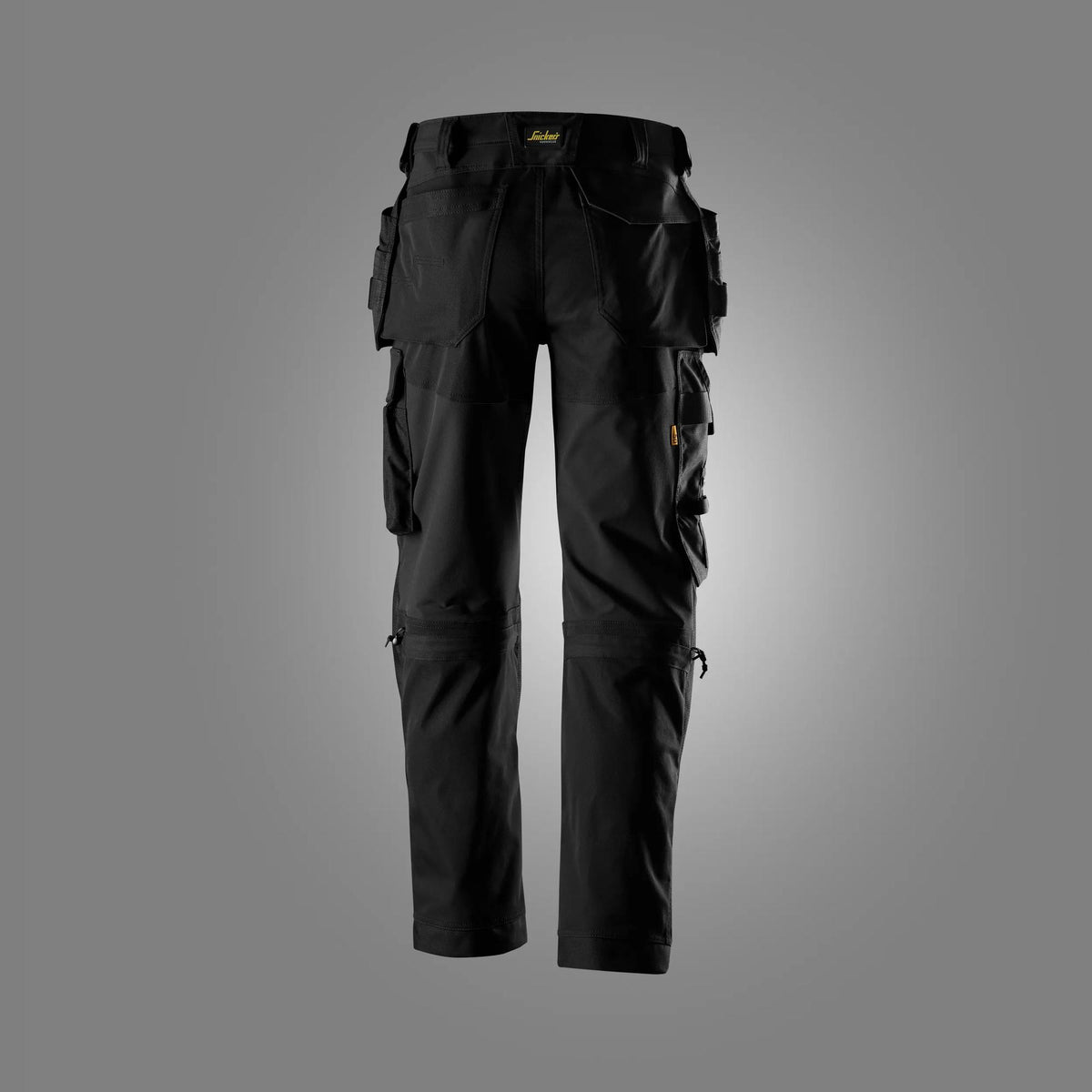 Snickers Workwear 6223 AllroundWork, Floorlayer Trousers Holster Pockets in Black/Black, back view