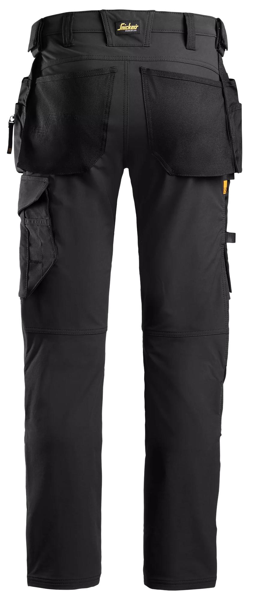 Snickers Workwear 6271 AllroundWork, Full Stretch Trouser Holster Pockets in Black/Black, back view