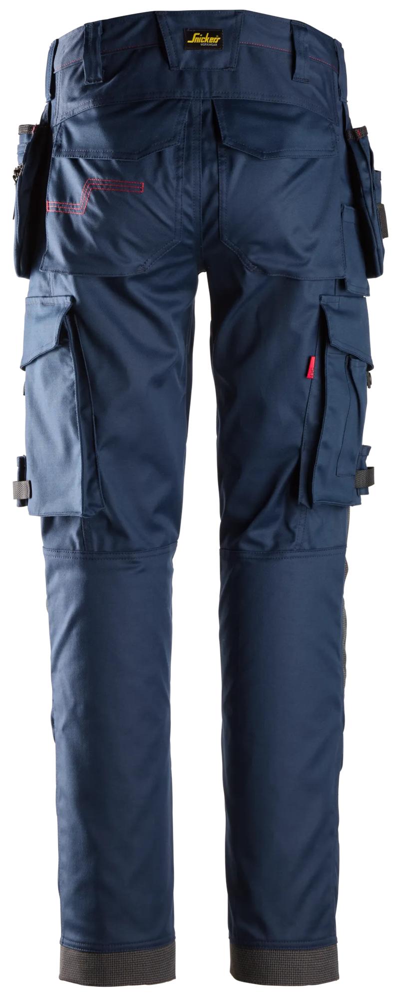 Snickers Workwear 6273 ProtecWork, Stretch Work Trousers Holster Pockets in Navy, back view