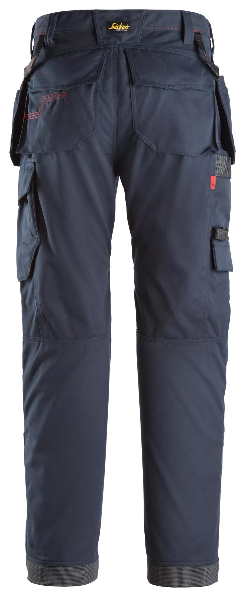 Snickers Workwear 6286 ProtecWork, Work Trousers Holster Pockets in Navy, back view