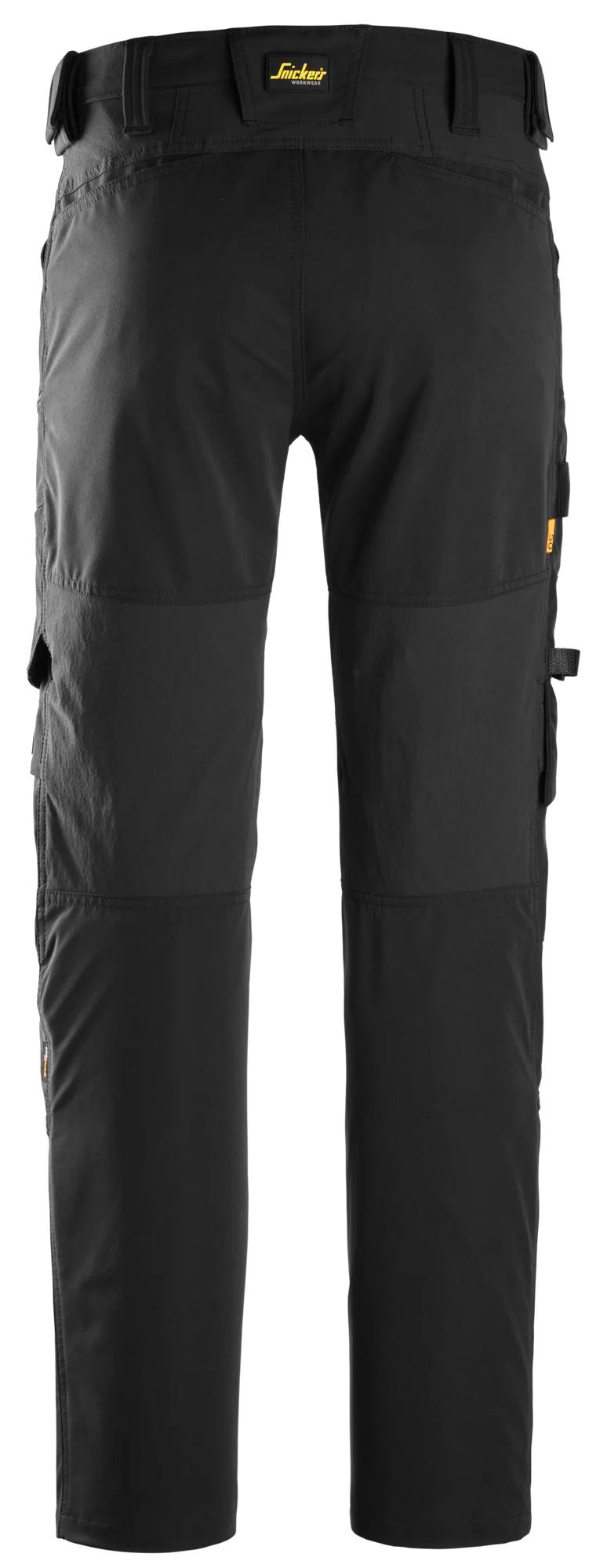 Snickers Workwear 6318 AllroundWork, Stretch Trousers in Black/Black, back view