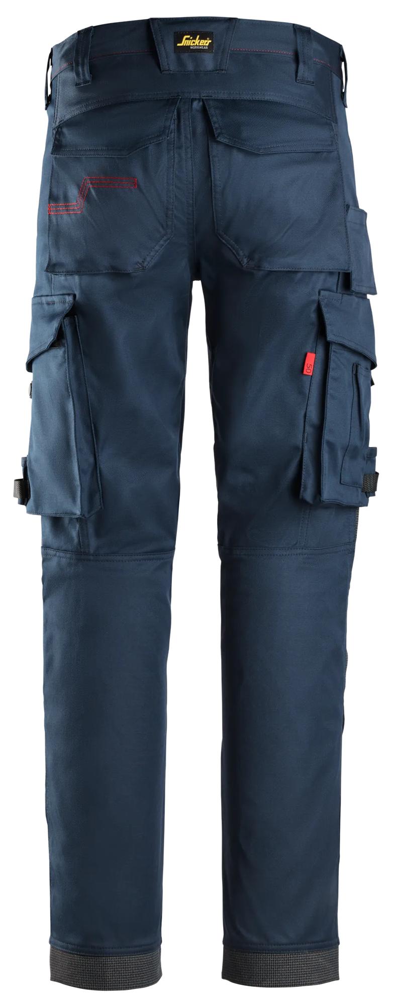 Snickers Workwear 6373 ProtecWork, Stretch Work Trousers in Navy, back view