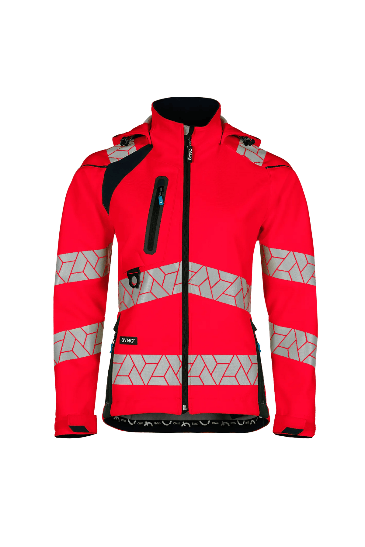 SYNQ Deteqtor Women in High-vis red/Black, front view
