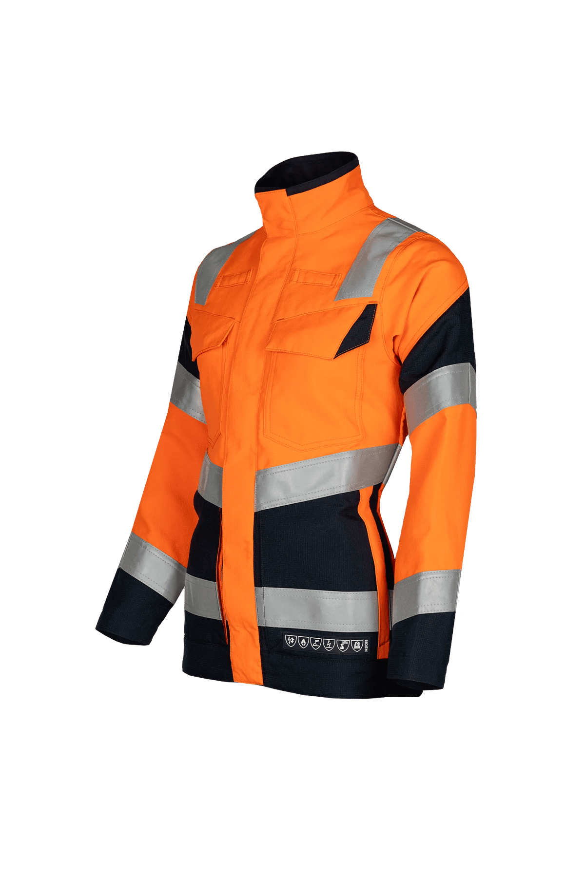 Sioen PRO Pictor Women in High-vis orange/Navy blue, side view