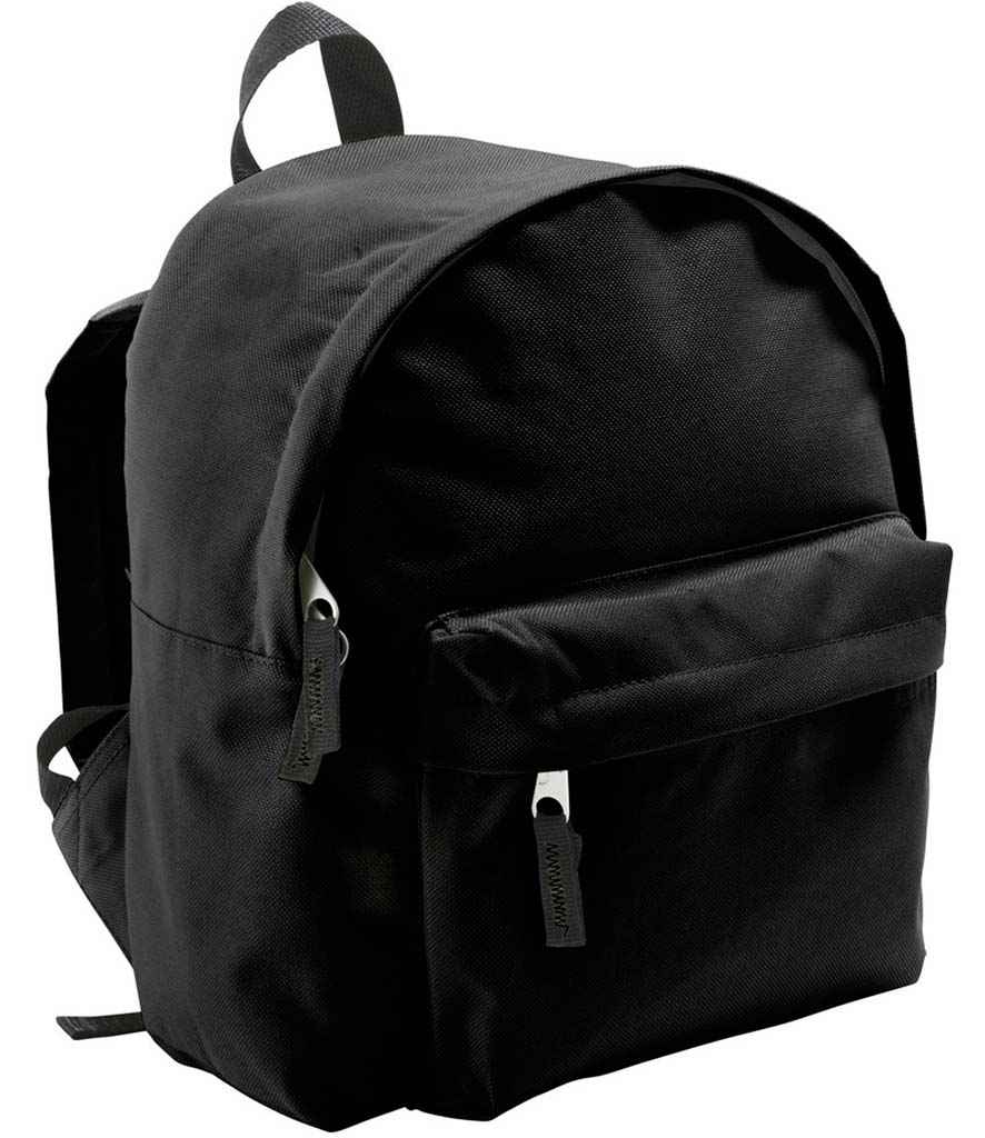 SOL'S Kids Rider Backpack in Black, front view