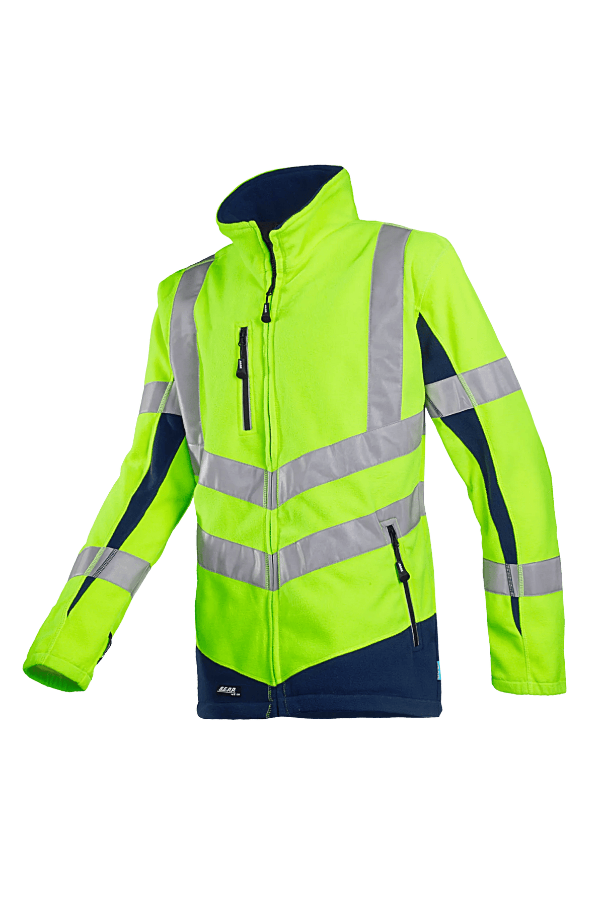 Sioen Senic in High-vis yellow/Navy blue, side view