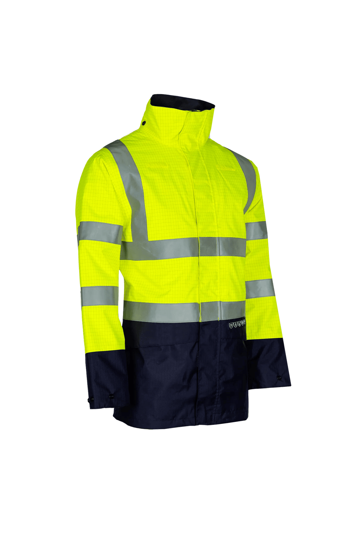 Sioen PRO Elliston in High-vis yellow/Navy blue, side view