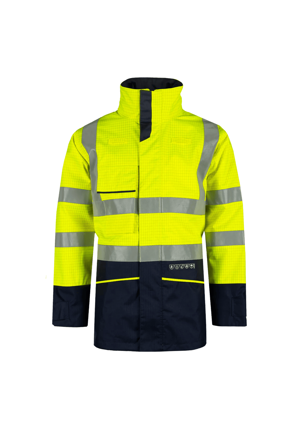Sioen PRO Hedland in High-vis yellow/Navy blue, front view