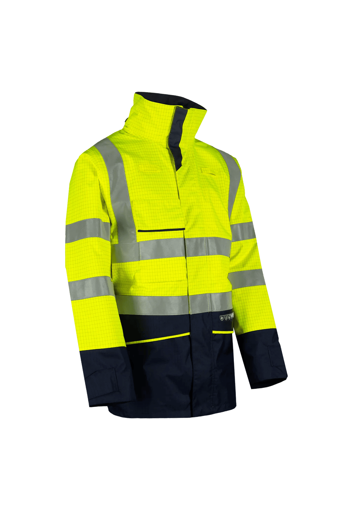 Sioen PRO Hedland in High-vis yellow/Navy blue, side view