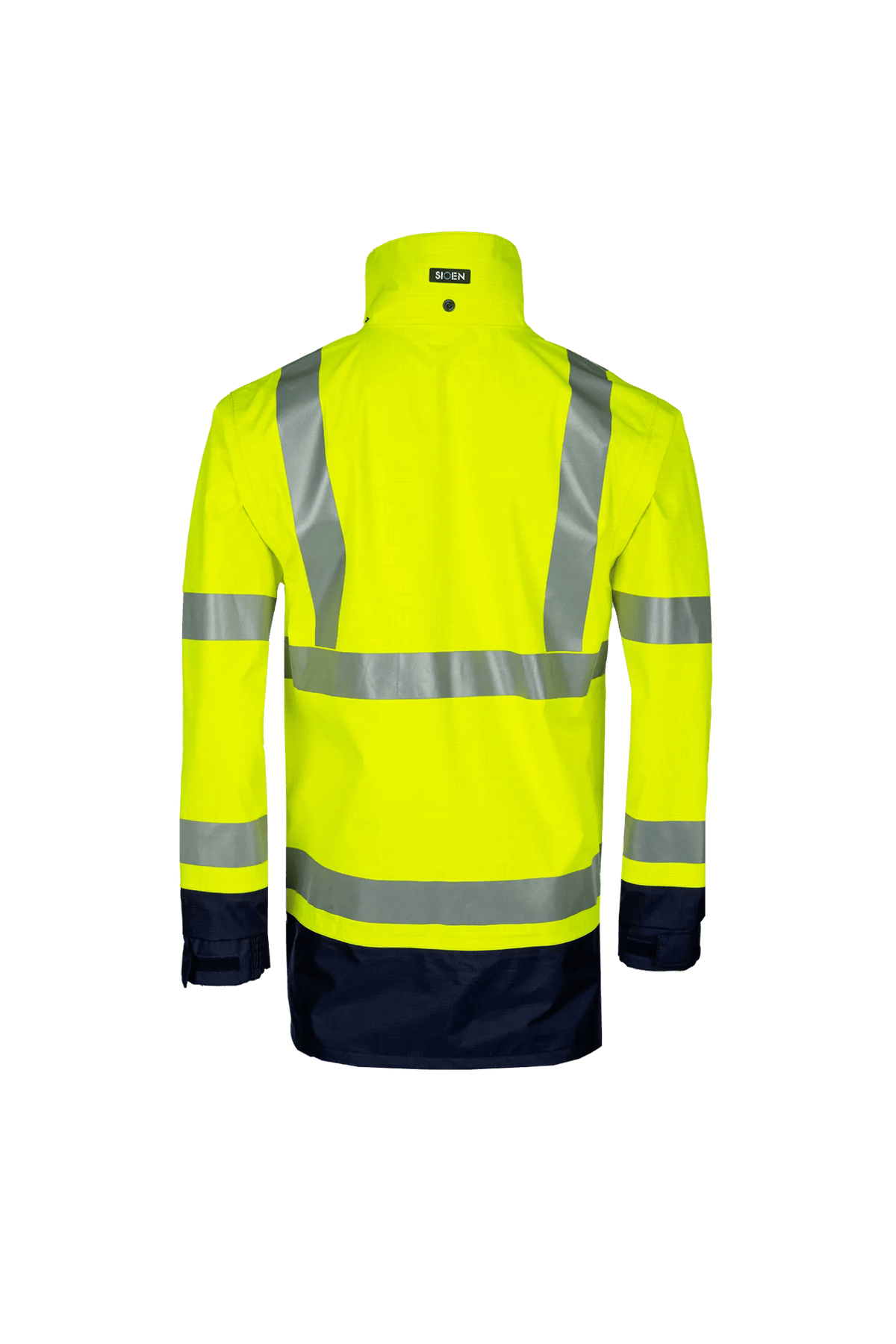 Sioen PRO Falcon in High-vis yellow/Navy blue, back view